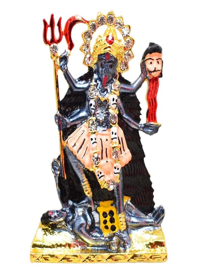 GCT Goddess Kali MATA Idol Maa Kali Murti (B-164) Blue Metal Statue for Home Décor Car Dashboard Mandir Pooja Murti Temple Puja Office Table Showpiece - Image 1
